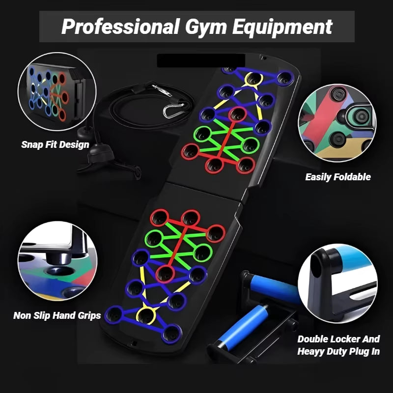 Portable Multifunctional Push up Board Fitness and Muscle Training Device Home Workout Set Foldable Push up Bar Resistance