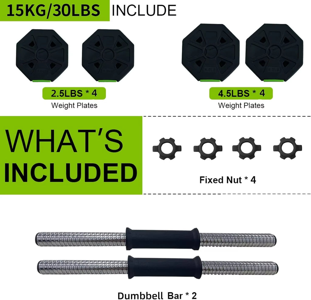 Adjustable Dumbbell Set,2 in 1 Adjustable Dumbbell Set with Iron Handle
