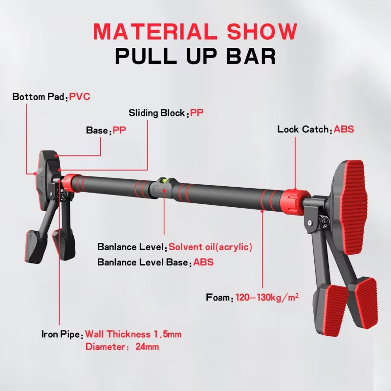 Doorway Pull up Bar No Drilling Required Horizontal Bar Adjustable Home Gym Fitness Equipment for Adults Teens Training